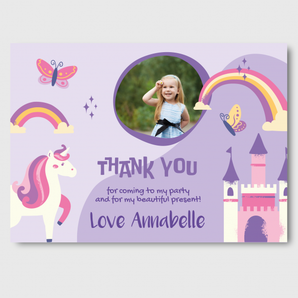 10 Unicorn & Rainbow Thank you cards
